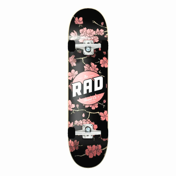 Rad Crew  Cherry Blossom (Red/Black) 7.75 Complete Skateboard