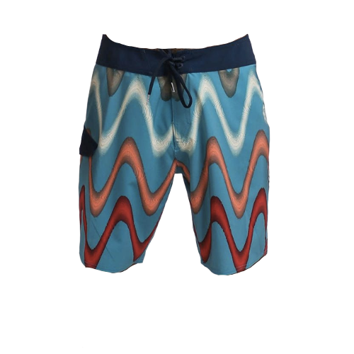 Volcom Mod Misprint Strip Boardshort Storm Blue Boardhub