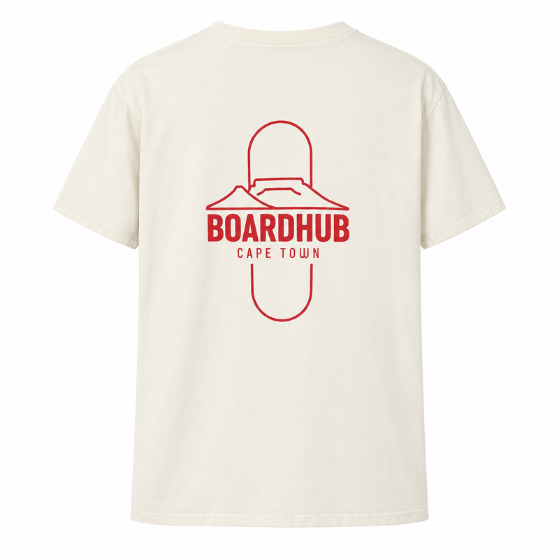 Boardhub - Skate Logo Tee ( White/Red)