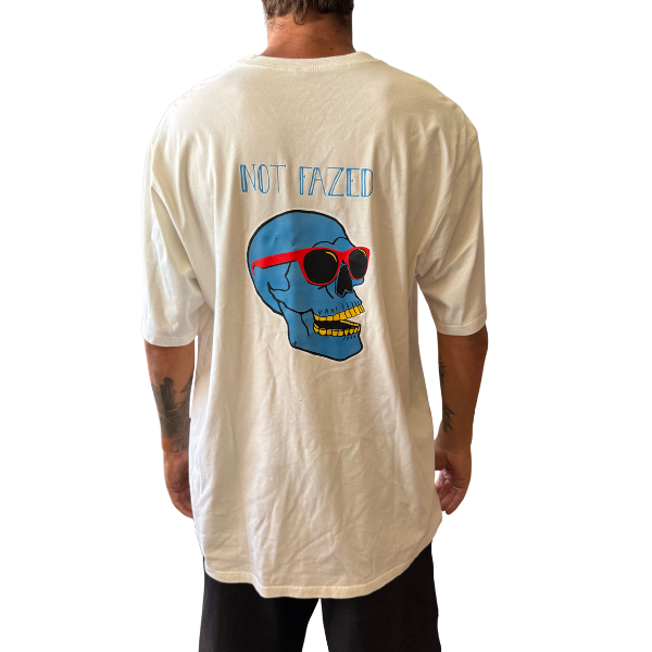 Not Fazed - Skull Tee (Cream/Blue)