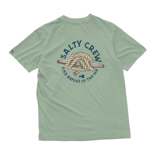 Light green t-shirt with Salty Crew logo on a white background