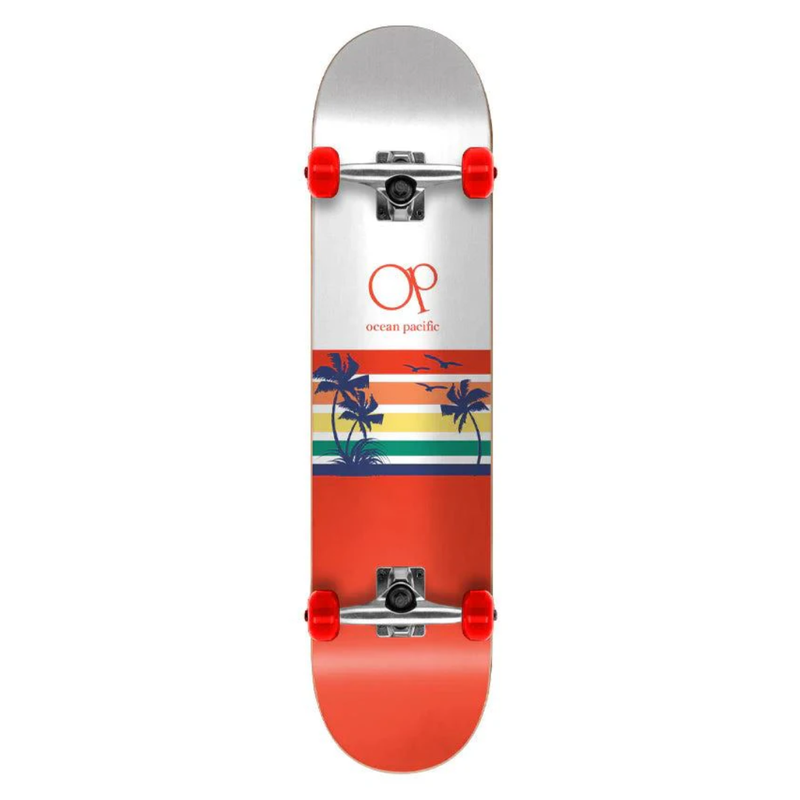 Ocean Pacific - Sunset 8.0" Complete Skateboard (White/Red)