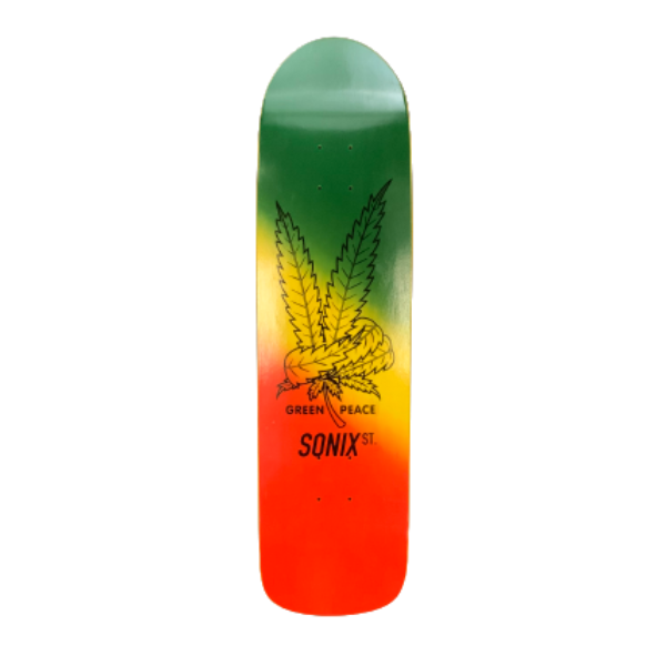 Sonix -Green Peace - Old School 8.5" Concave 2 Deck (Green/Yellow/Red)